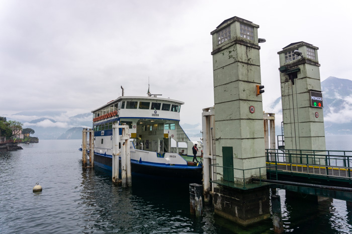 Boarding the ferry in Lake Como