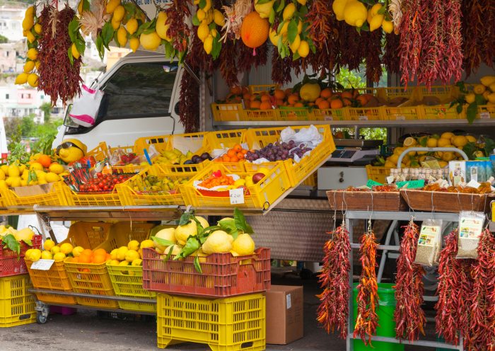 Fresh fruits and vegetables in Sorrento