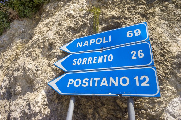 Sign to Positano & Sorrento