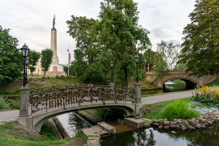 Relaxing by the canal in Riga