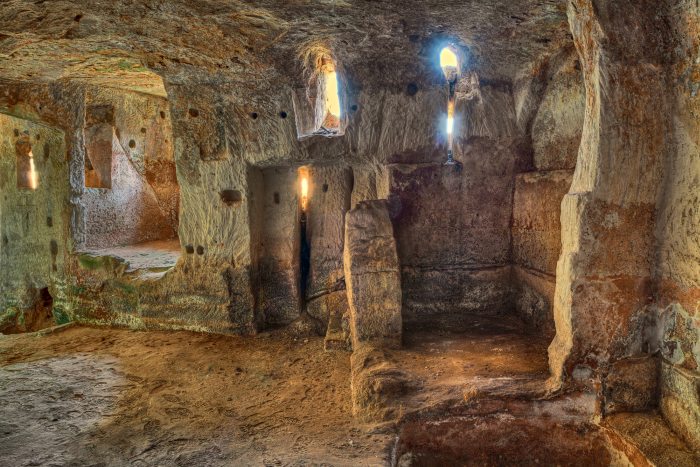 Inside an old cave house in Matera