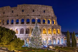 Colosseum in Rome at Christmas