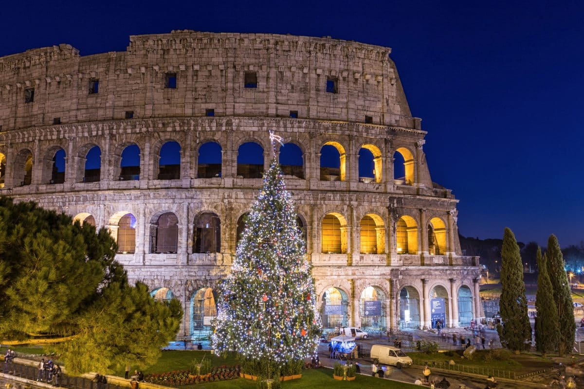 Colosseum in Rome at Christmas