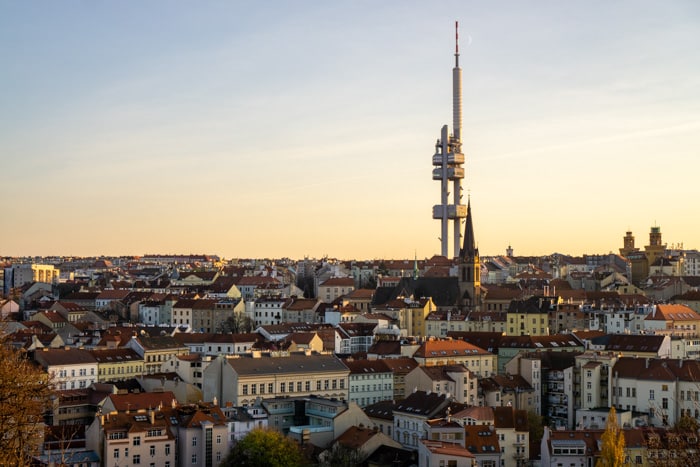 View of Zizkov from Vitkov Hill