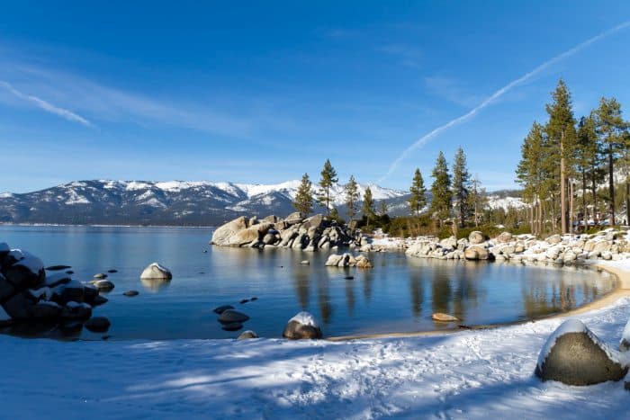 Sand Harbor in the winter months