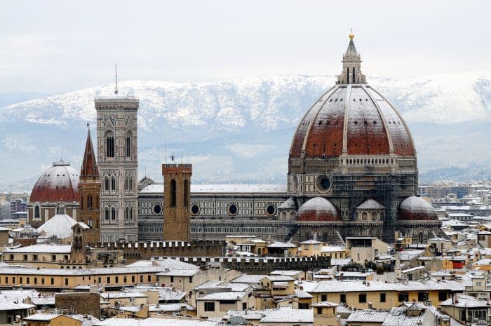 Florence Duomo covered in snow
