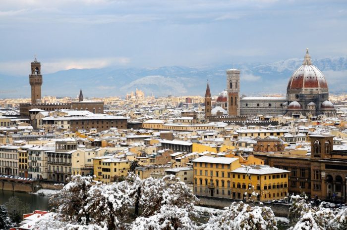 Florence covered in rare snowfall