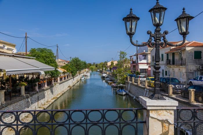 Lefkimmi town on Corfu island