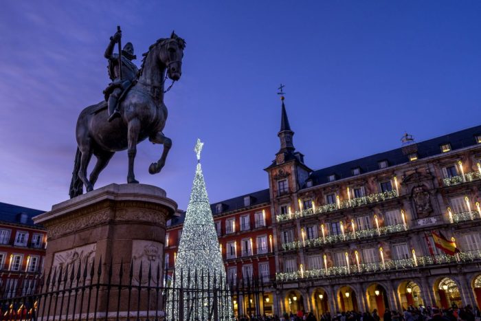 Madrid's Plaza Mayor in winter