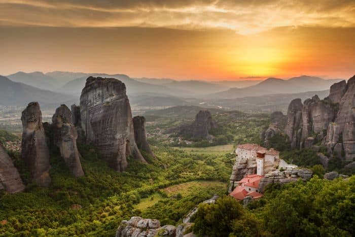 Sunset in Meteora