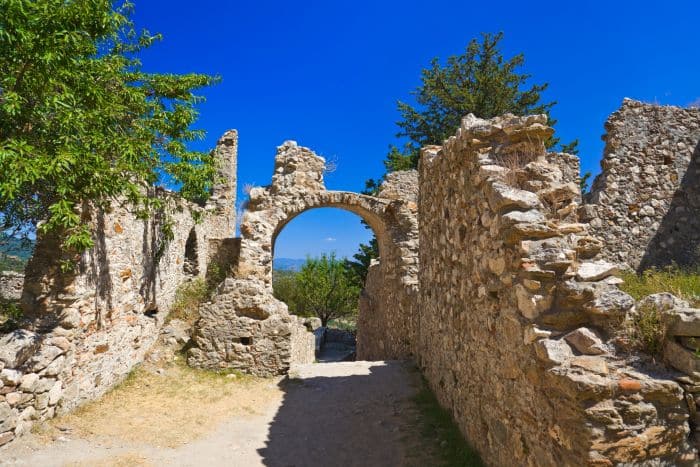 Ruins of old town in Mystras