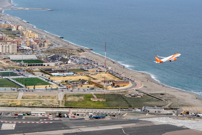 Flight taking off from Gibraltar