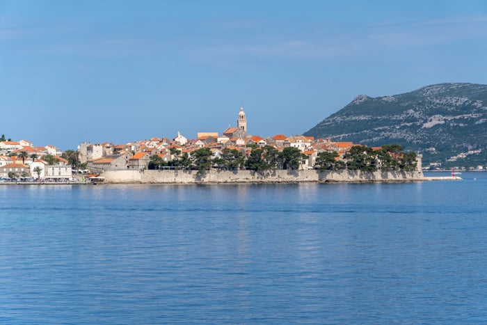 Approaching Korcula from the ferry