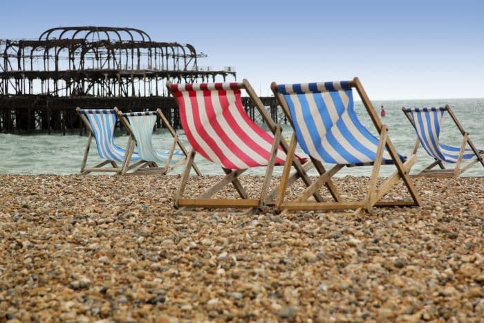 Deckchairs on Brighton Beach