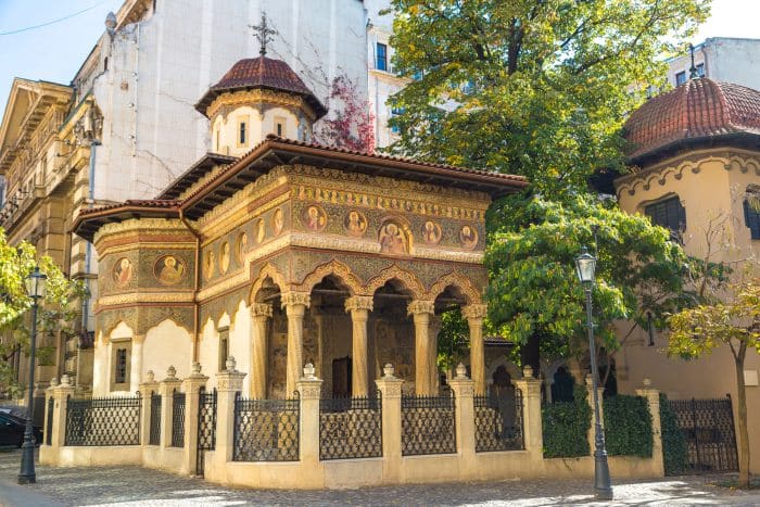 Stavropoleos Monastery in Bucharest Old Town