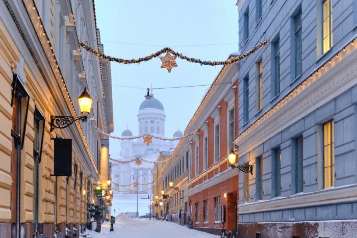 Helsinki Cathedral during Christmas