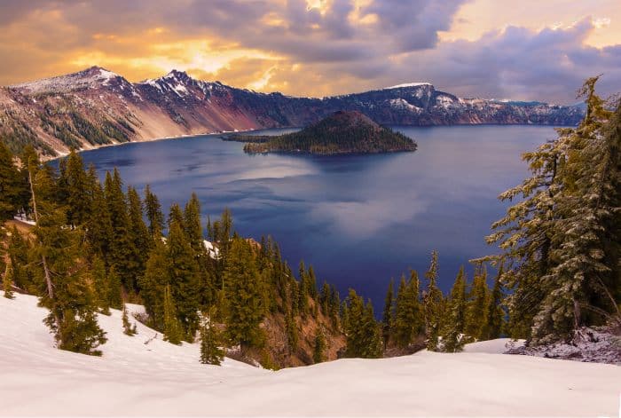 Crater Lake at Sunset