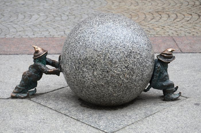 Gnome statue in Wroclaw