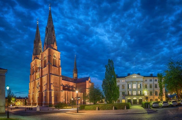 Uppsala Cathedral in the evening
