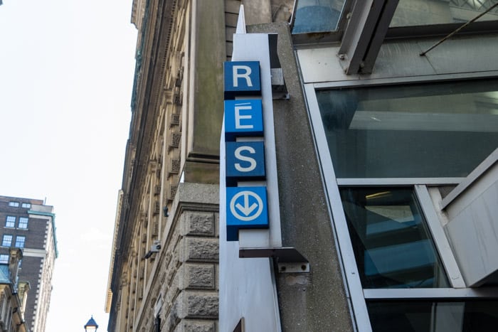 Sign to Montreal's Underground City