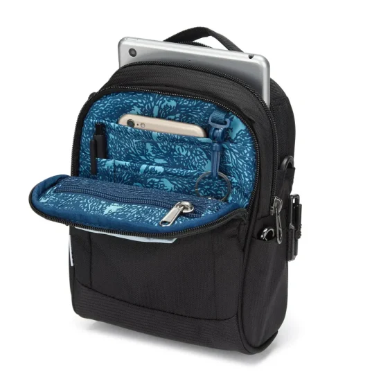 Pacsafe Metrosafe LS100 Crossbody Anti-Theft Messenger Bag - Black - Inside 2
