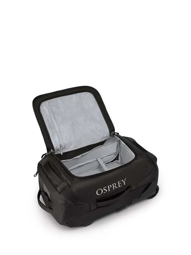 Osprey Transporter 40L Wheeled Duffel Bag - Black Open