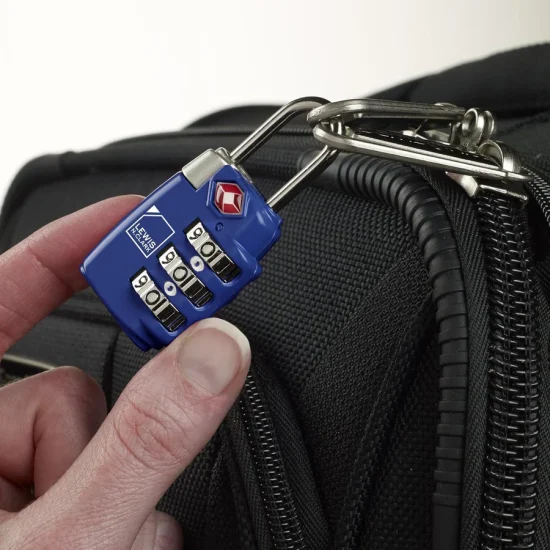 1x Lewis N Clark TSA Approved Combination Travel Lock - Blue on Bag