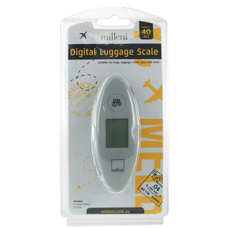 Milleni Handheld Digital Luggage Scales for Travel - Grey in Package