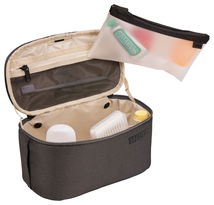 Thule Subterra Wipeable Toiletry Bag - Vetiver Gray - Open