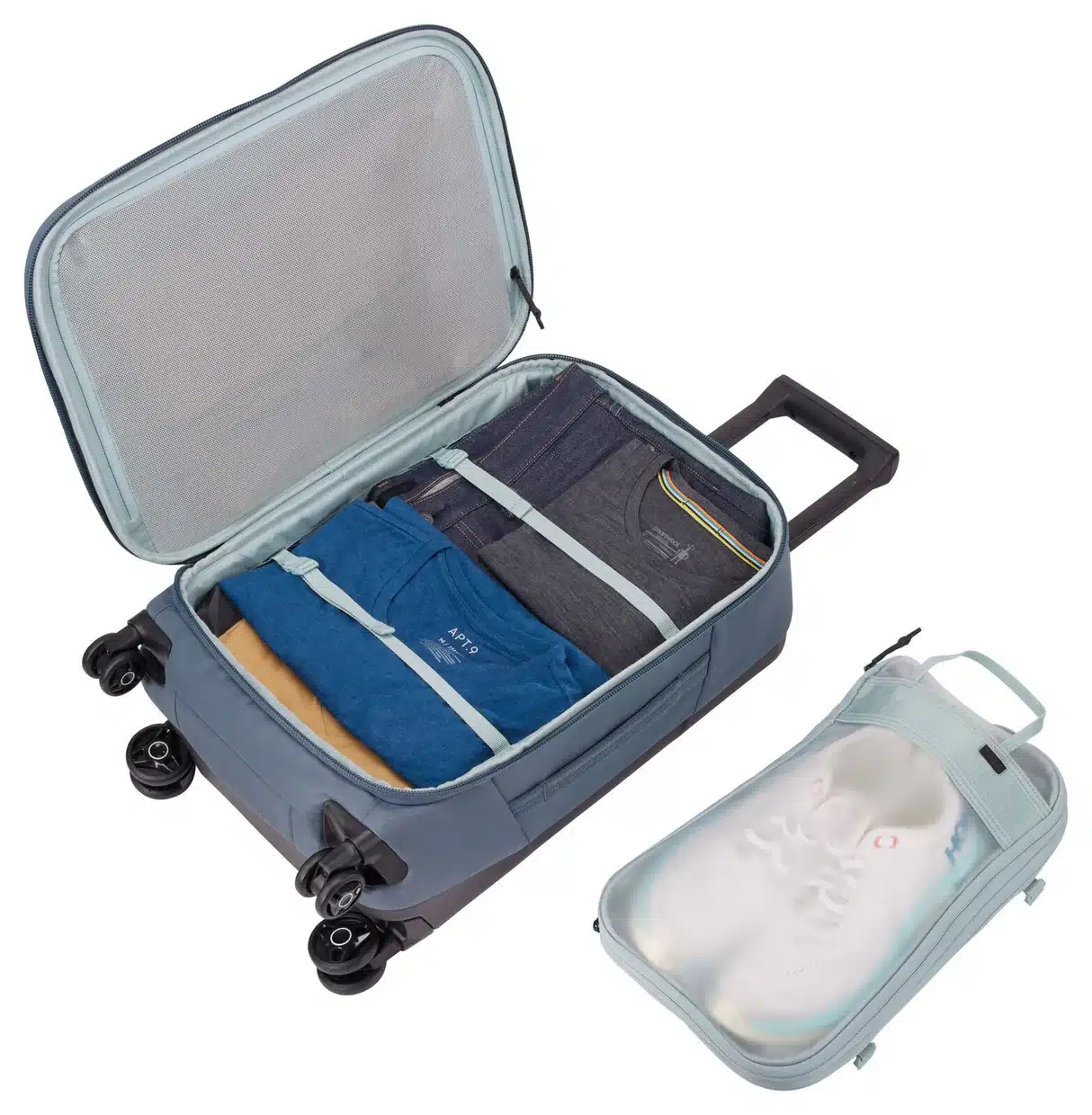 Thule Aion 35L Carry-On Spinner Suitcase - Dark Slate Open With Cube Removed