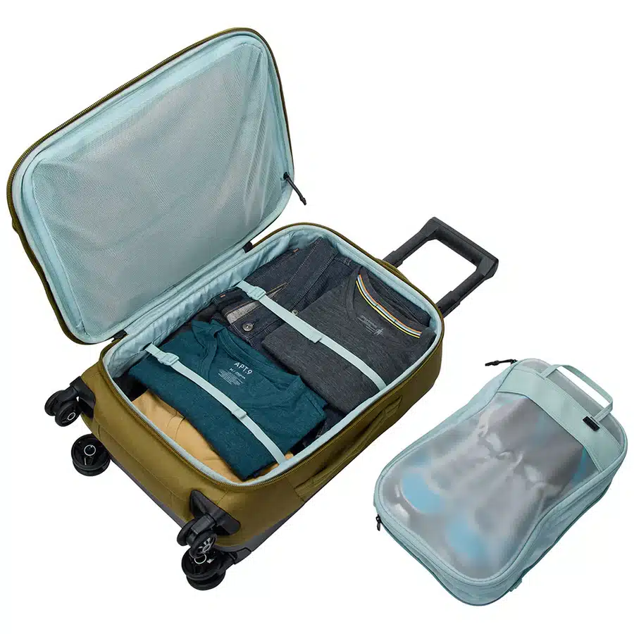Thule Aion 35L Carry-On Spinner Suitcase - Nutria Open With Cube Removed