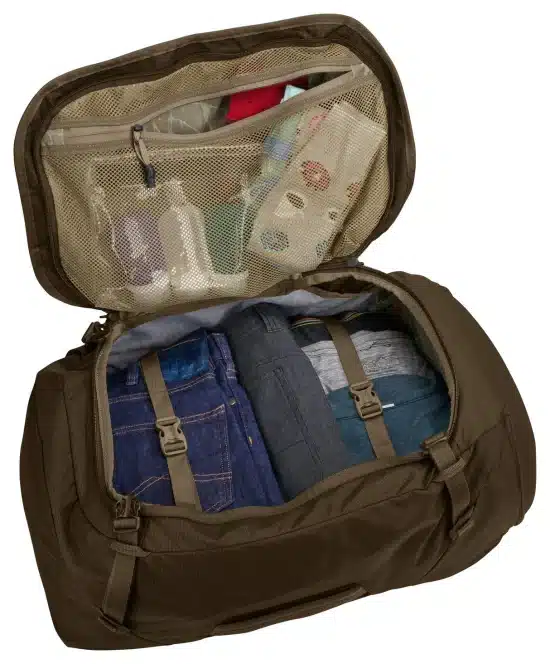 Thule Landmark 60L Travel Backpack with Daypack - Deep Khaki Open