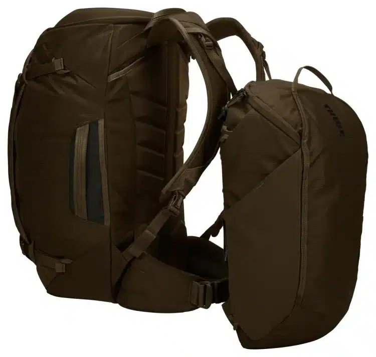 Thule Landmark 60L Travel Backpack with Daypack - Deep Khaki Detached