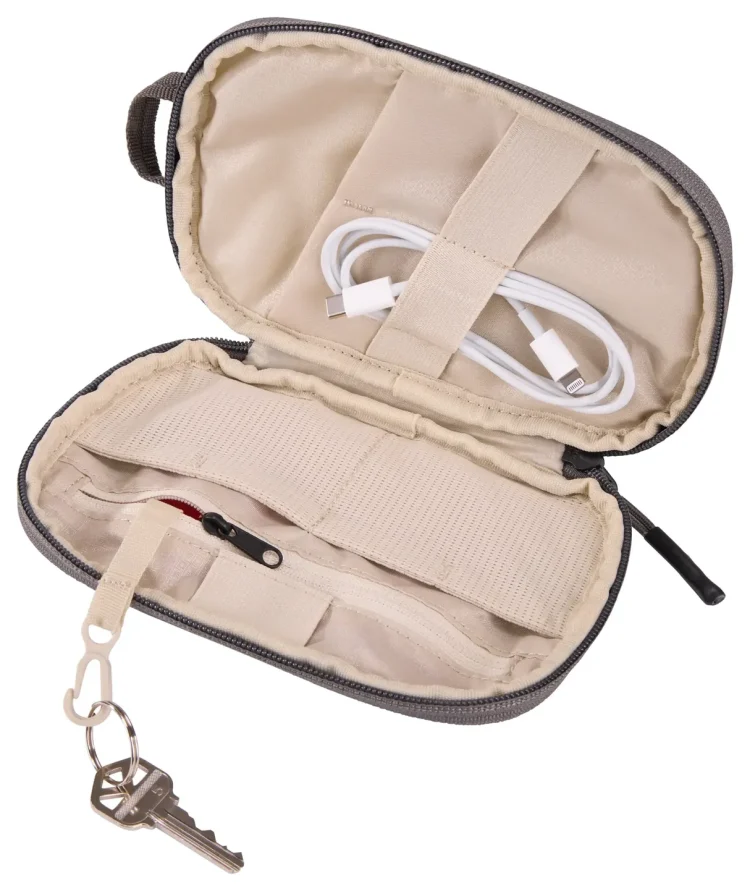 Thule Subterra Powershuttle Travel Tech Organiser (Small) - Vetiver Gray Open