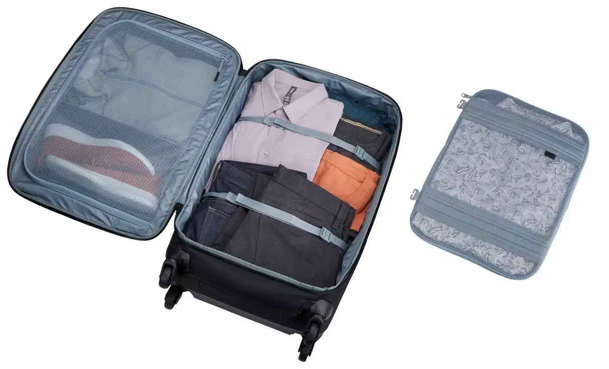 Thule Subterra Checked Spinner 65L Suitcase - Black Open