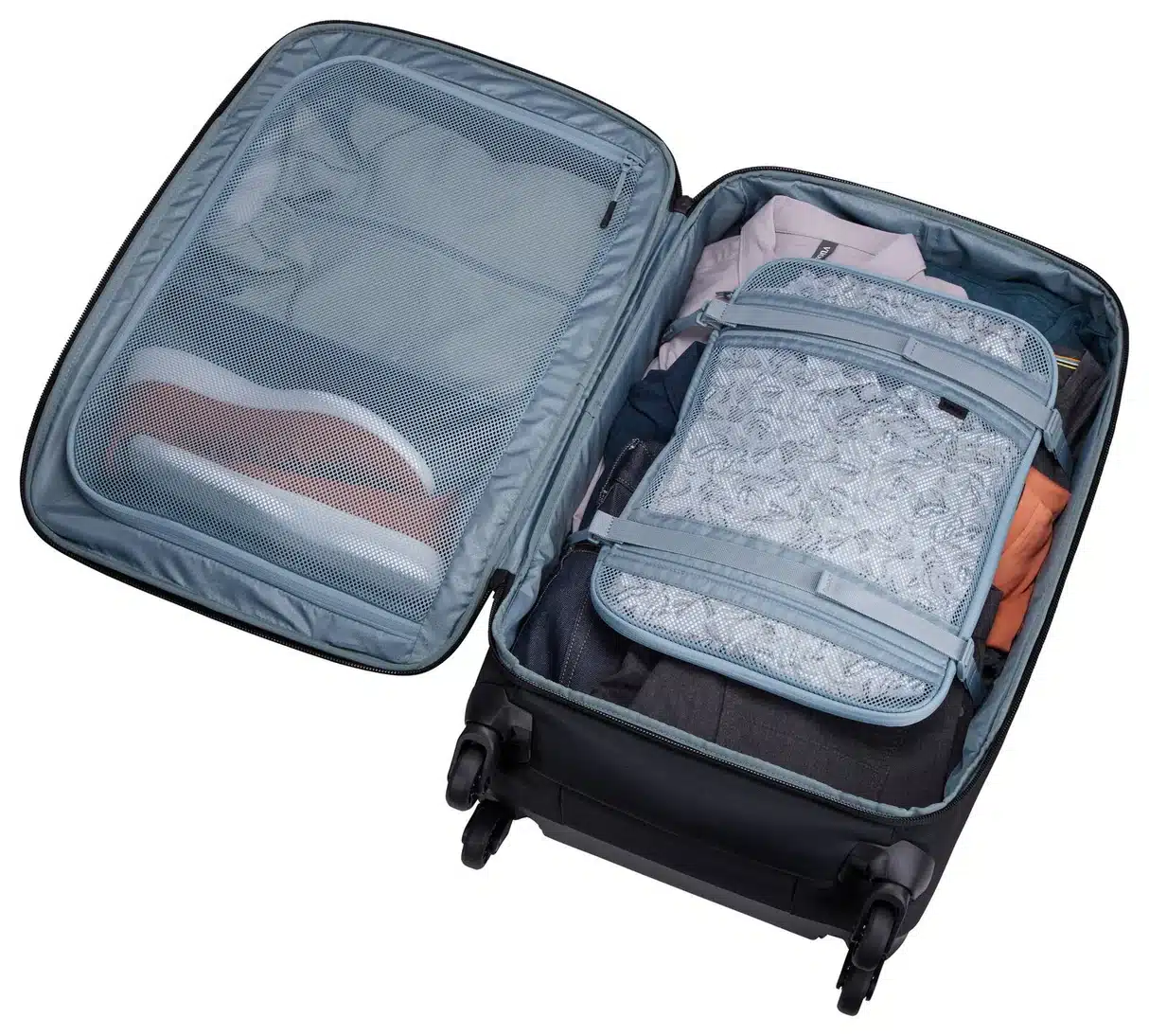 Thule Subterra Checked Spinner 65L Suitcase - Black Open Flat