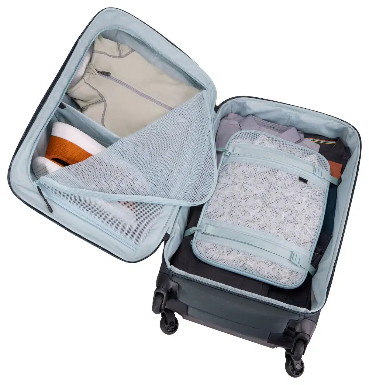 Thule Subterra Checked Spinner 65L Suitcase - Dark Slate Open Flat