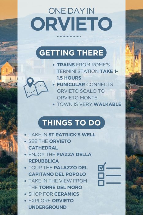 An infographic outlining the highlights of spending a day in Orvieto