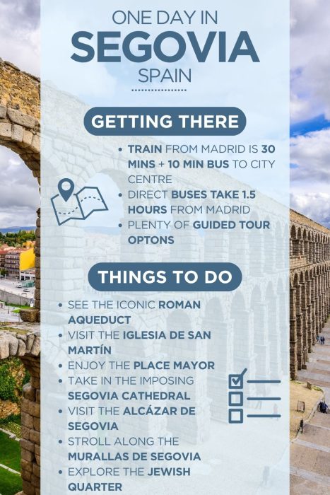 An infographic outlining the highlights of spending a day in Segovia
