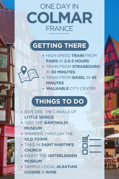 An infographic outlining the highlights of spending a day in Colmar