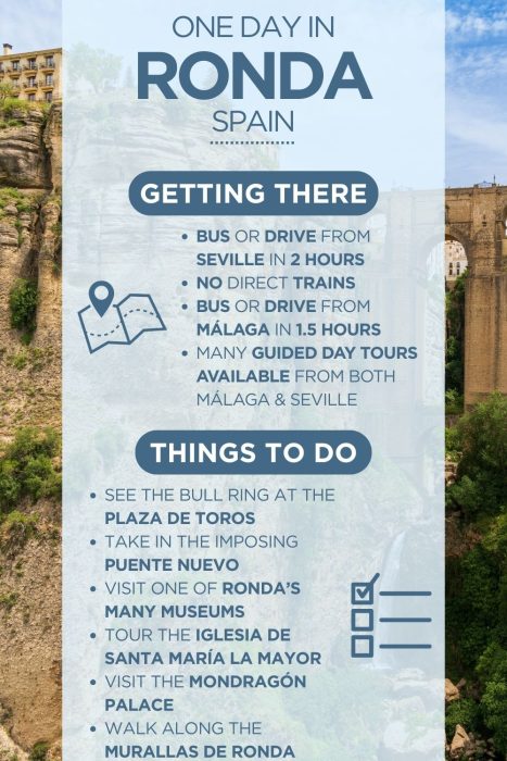 An infographic outlining the highlights of spending a day in Ronda